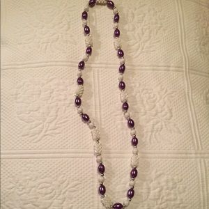 Purple and white necklace
